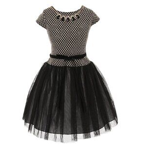 Short Sleeve Tulle Holiday Party Christmas Flower Girl Dress Sale Kids Toddler